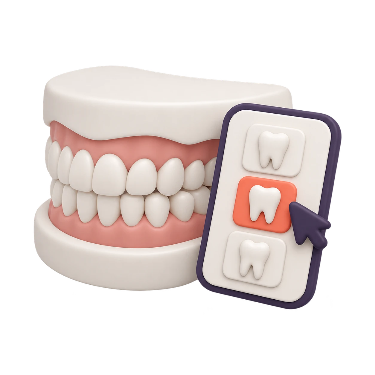 Нейтральная модель зубного ряда с карточкой выбора